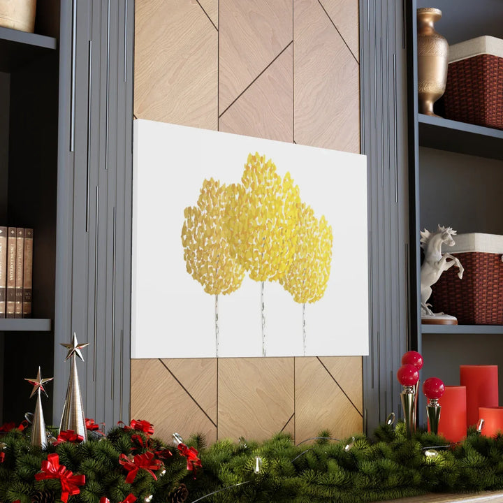 Fall Aspen Canvas - Stretched Cotton Canvas Art Print With Yellow Fall Foliage