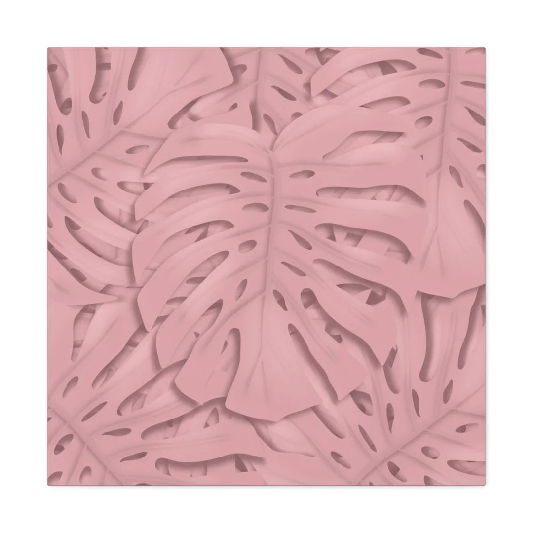 Monstera Canvas Art | Pink Wall Art - Botanical Wall Decor on Stretched Cotton Canvas Print