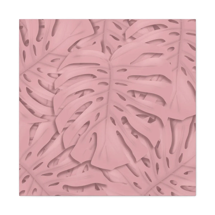 Monstera Canvas Art | Pink Wall Art - Botanical Wall Decor on Stretched Cotton Canvas Print