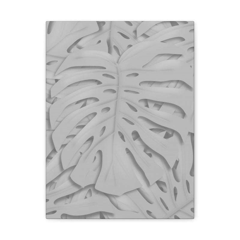 Soft Gray Monstera Canvas