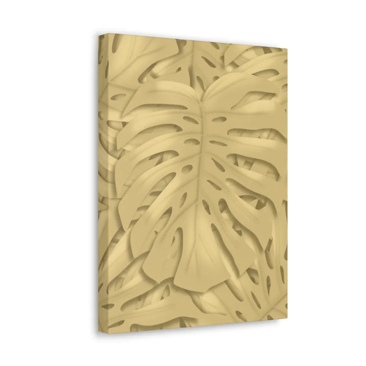 Golden Monstera Canvas - Indoor Wall Art | Durable Matte Finish Canvas Art Print