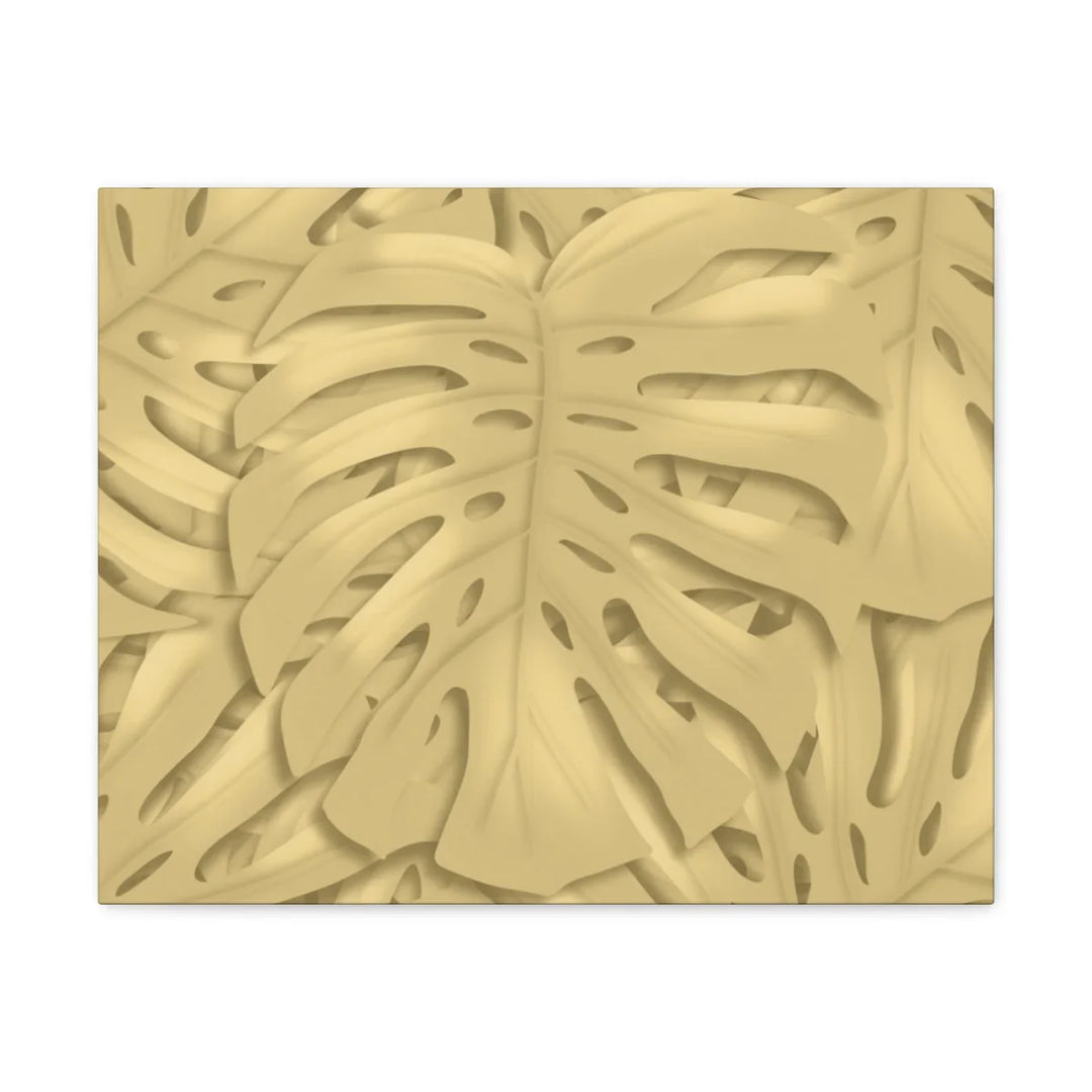 Golden Monstera Canvas - Indoor Wall Art | Durable Matte Finish Canvas Art Print
