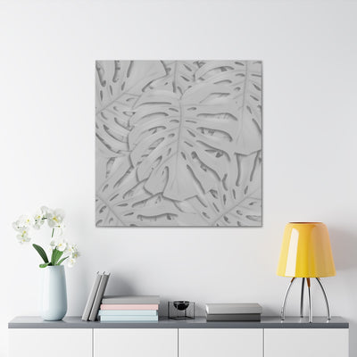 Soft Gray Monstera Canvas