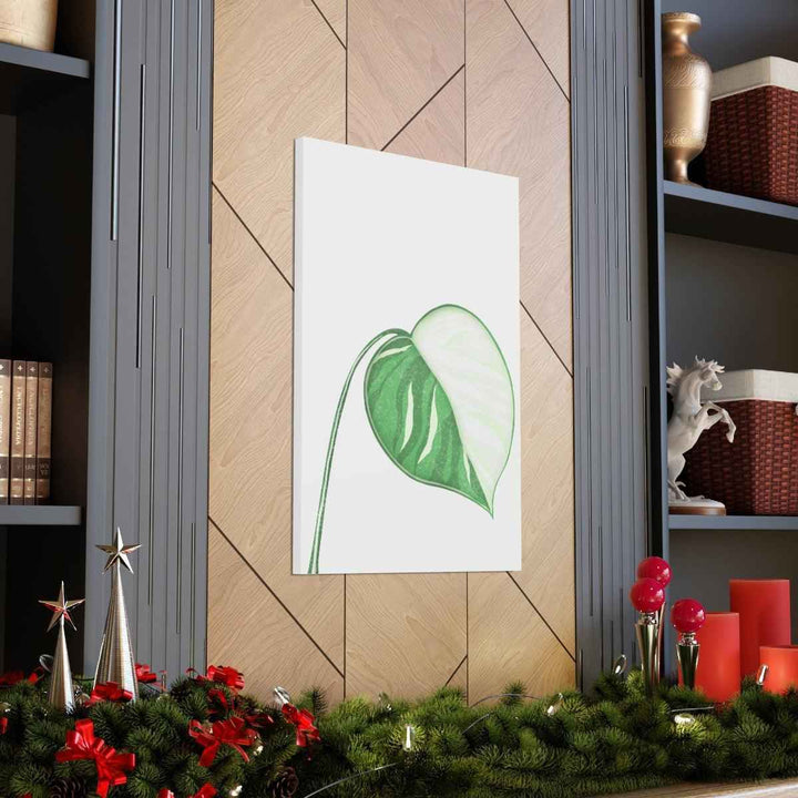 Monstera Albo Canvas | Large Tropical Leaf Artwork - Matte Finish Canvas Art Print