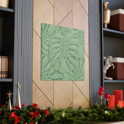 Deep Sage Monstera Canvas