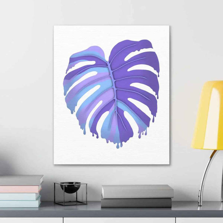 Purple Monstera Canvas - Modern Canvas Art Print | Botanical Wall Decor