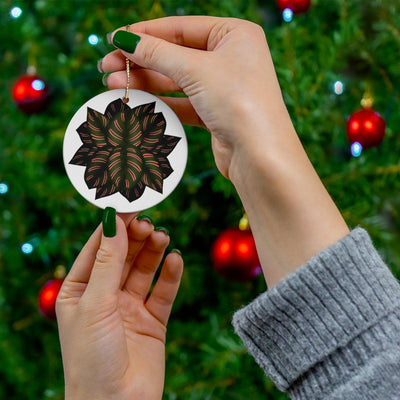 Calathea Pinstripe Ceramic Ornament, Home Decor, Laura Christine Photography & Design, Ceramic, Christmas, Glossy, Holiday Picks, Home & Living, ornament, Ornaments, Seasonal Decorations, Laura Christine Photography & Design, laurachristinedesign.com