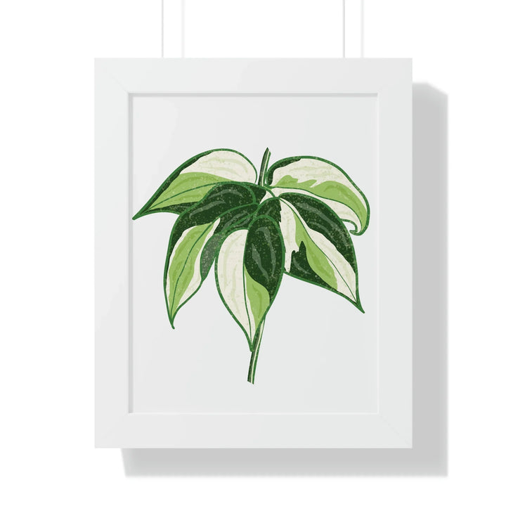 Philodendron Cream Splash Print – Matte Finish Framed Plant Wall Art Decor