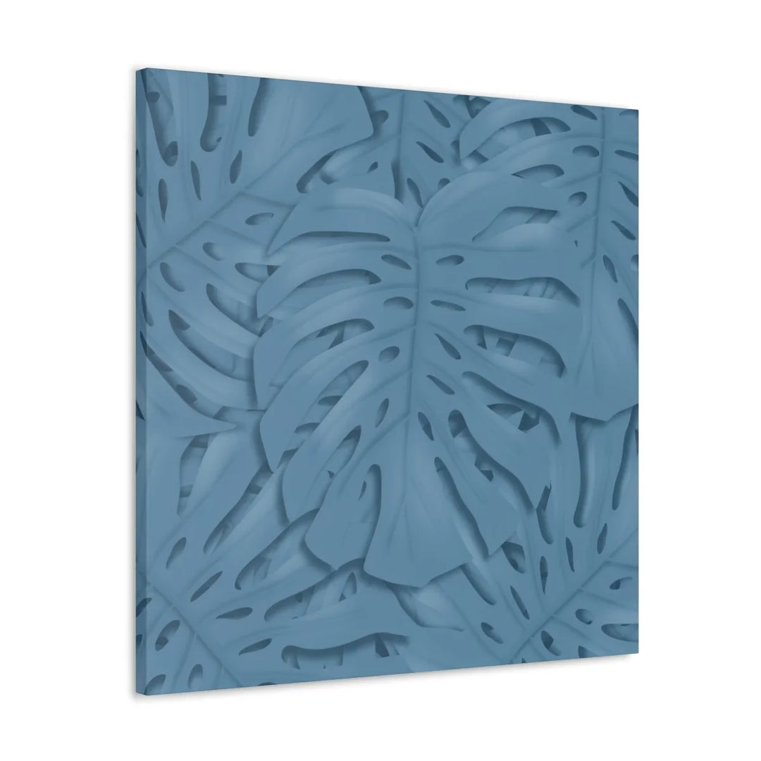 Monstera Canvas Art | Blue Monstera Print on Durable Matte Finish Canvas Art Print