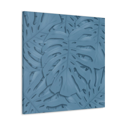 Cerulean Blue Monstera Canvas