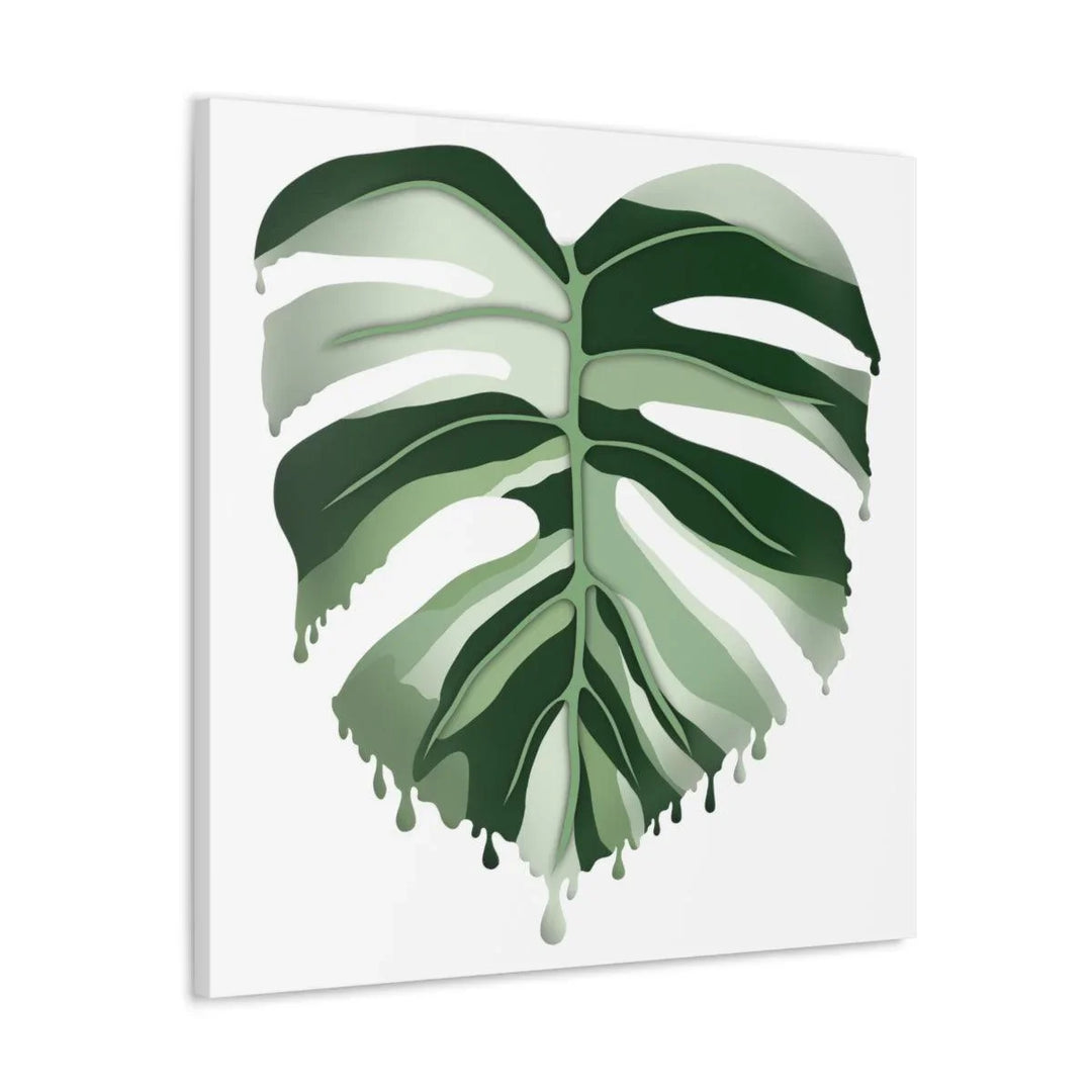 Melting Monstera Albo Canvas | Large Botanical Canvas Art Print With Matte Finish - Laura Christine Photography & Design