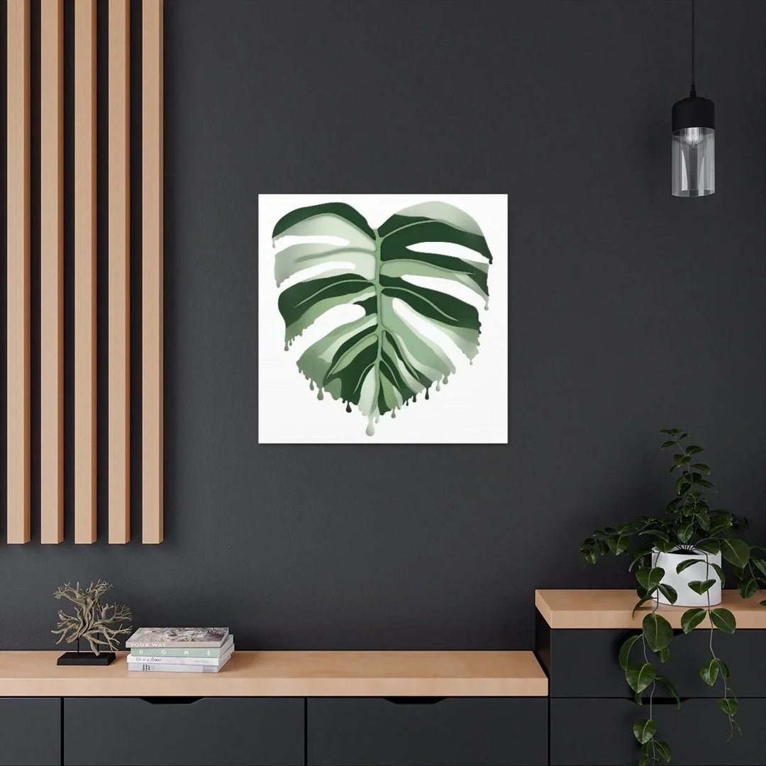 Melting Monstera Albo Canvas | Large Botanical Canvas Art Print With Matte Finish - Laura Christine Photography & Design