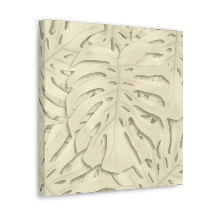 Monstera Canvas Print – Durable Cotton Stretched Canvas Art Print | Beige Botanical Wall Decor