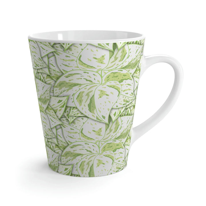 Snow Queen Pothos Mug – 12 Oz White Ceramic Coffee Cup With Glossy Finish