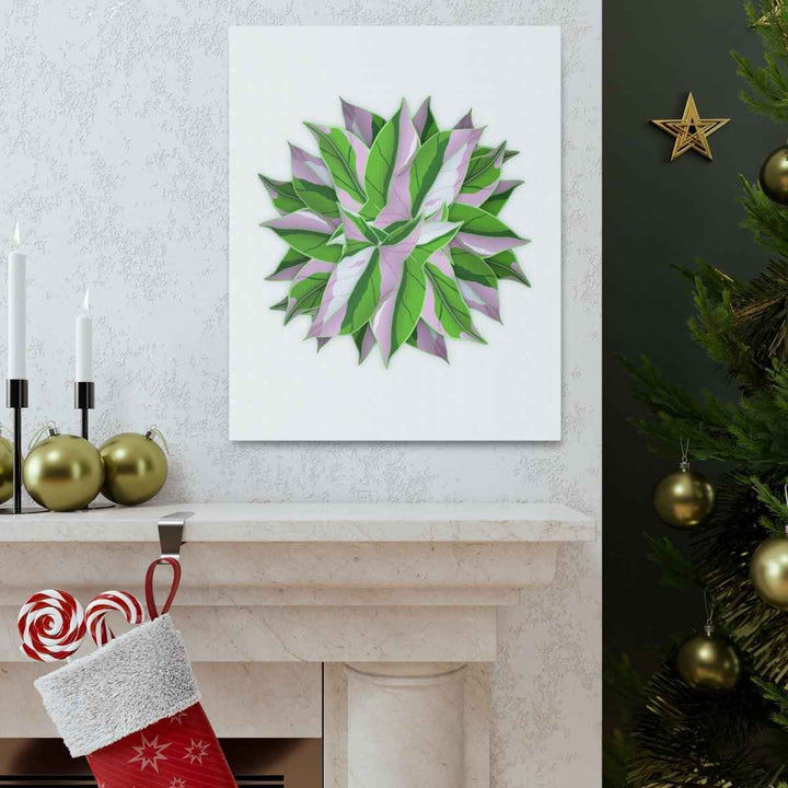 Tricolor Syngonium Canvas - Durable Canvas Art Print With Matte Finish & Botanical Design