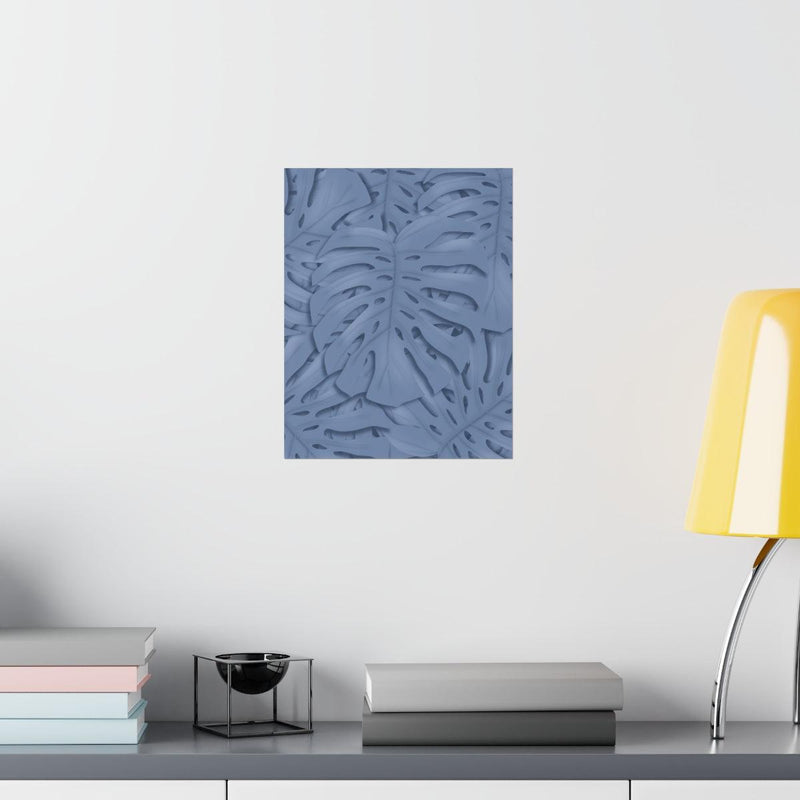 Slate Blue Monstera Print, Poster, Laura Christine Photography & Design, Back to School, Home & Living, Indoor, Matte, Paper, Posters, Valentine&