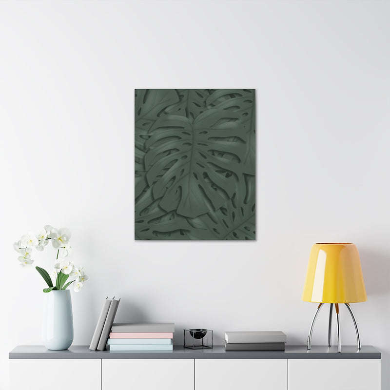 Loneta Monstera Verde Oscuro