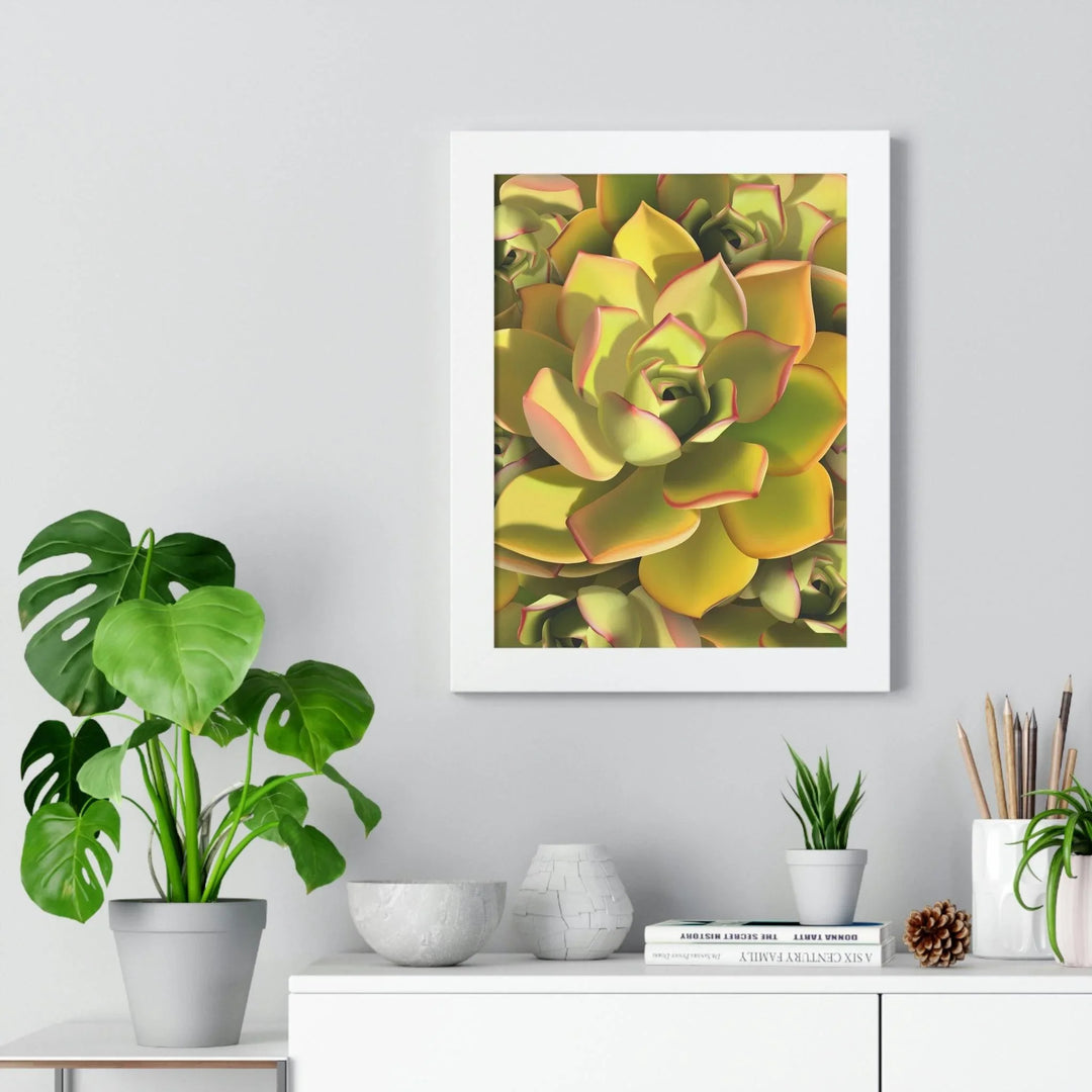 Noble Aeonium Succulent Pattern Framed Print, Poster, Printify, Framed, Home & Living, Indoor, Paper, Posters, Laura Christine Photography & Design, laurachristinedesign.com