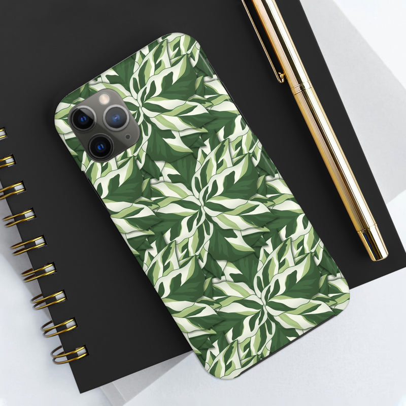 Calathea White Fusion Phone Case, Phone Case, Printify, Accessories, Android, Calathea, Gift, Glossy, House Plant, Illustration, Indoor Plant, Iphone, iPhone Cases, Matte, Mobile, Phone accessory, Phone Case, Phone Cases, Plant, Prayer Plant, Protective Case, Samsung Cases, White Fusion, Laura Christine Photography & Design, laurachristinedesign.com