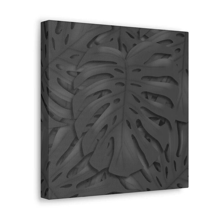 Monstera Canvas Art – Charcoal Leaf Canvas Art Print | Durable Matte Cotton Wall Decor