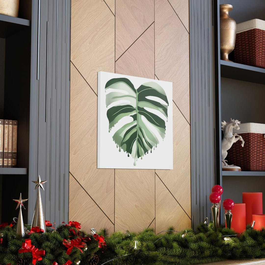 Melting Monstera Albo Canvas | Large Botanical Canvas Art Print With Matte Finish - Laura Christine Photography & Design