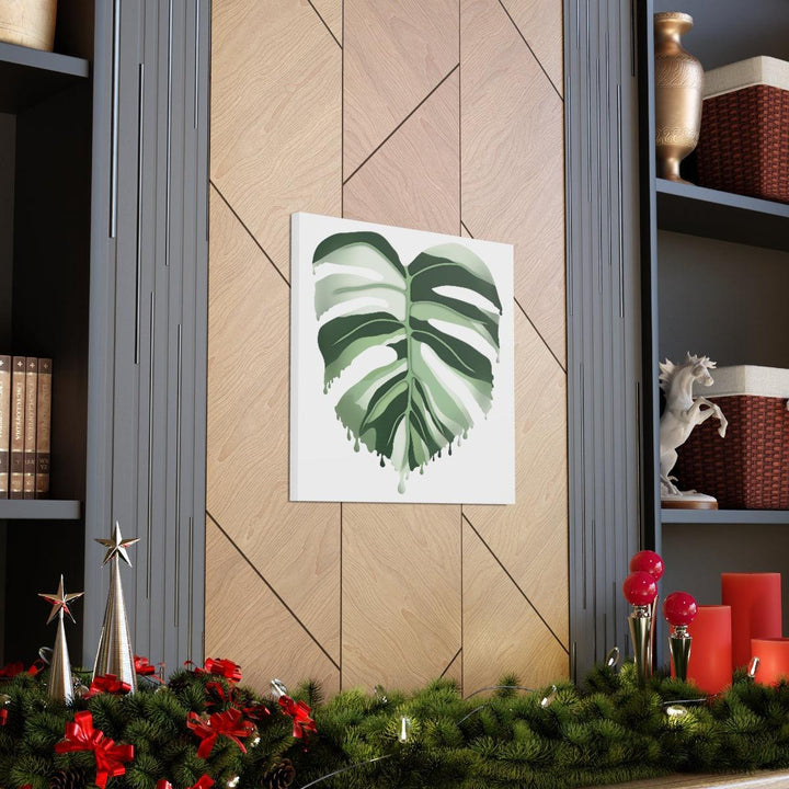 Melting Monstera Albo Canvas | Large Botanical Canvas Art Print With Matte Finish - Laura Christine Photography & Design