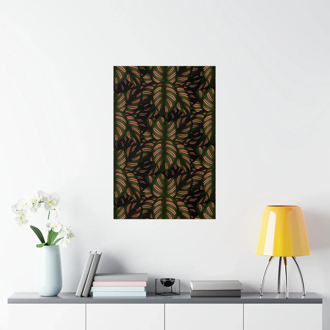 Calathea Pinstripe Print - Fine Art Print with Silvery Leaf Art | Indoor Plant Poster Unframed