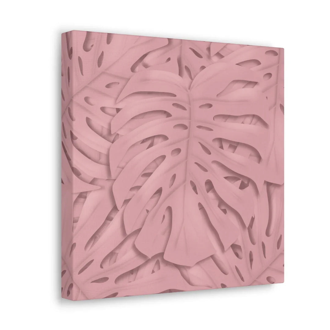 Monstera Canvas Art | Pink Wall Art - Botanical Wall Decor on Stretched Cotton Canvas Print