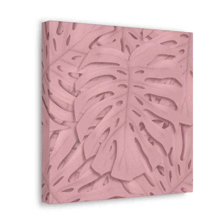 Monstera Canvas Art | Pink Wall Art - Botanical Wall Decor on Stretched Cotton Canvas Print