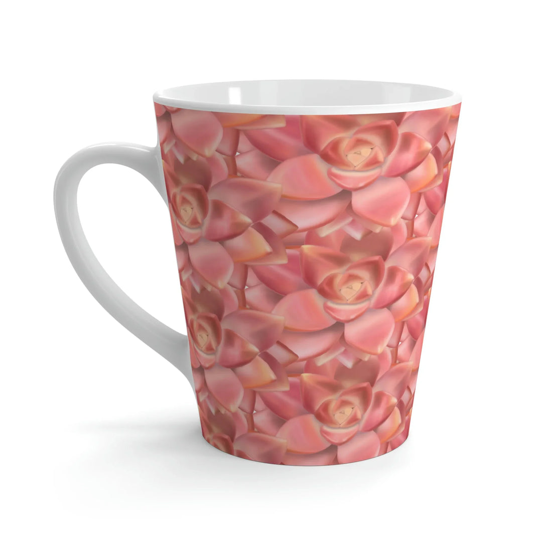 Succulent Mug | Ceramic Coffee Mug with Rosette Succulent Design & Glossy Finish