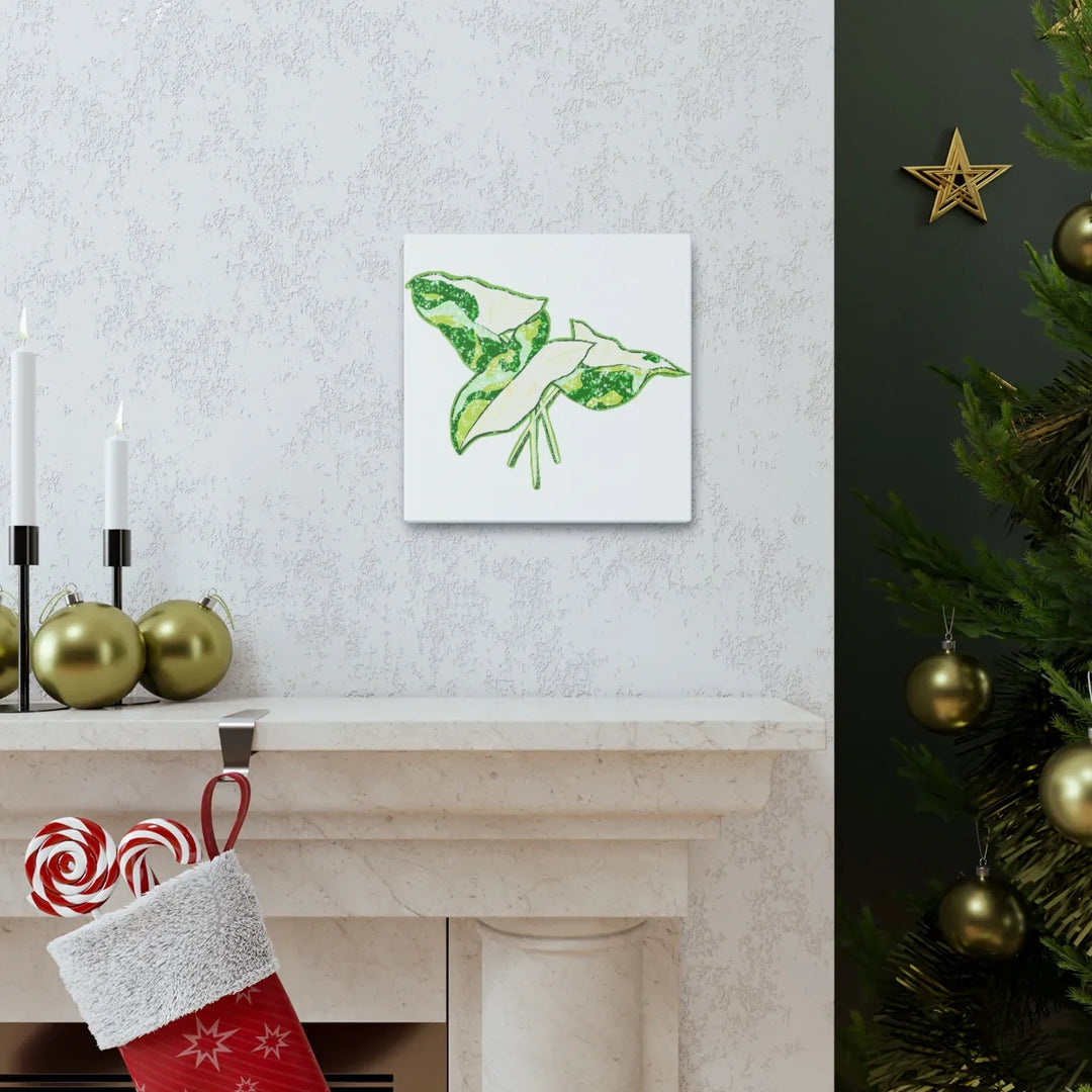 Marble Syngonium Canvas - Botanical Canvas Art Print | Durable Cotton Matte Finish - Laura Christine Photography & Design