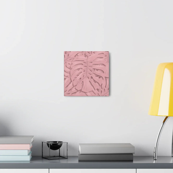 Monstera Canvas Art | Pink Wall Art - Botanical Wall Decor on Stretched Cotton Canvas Print