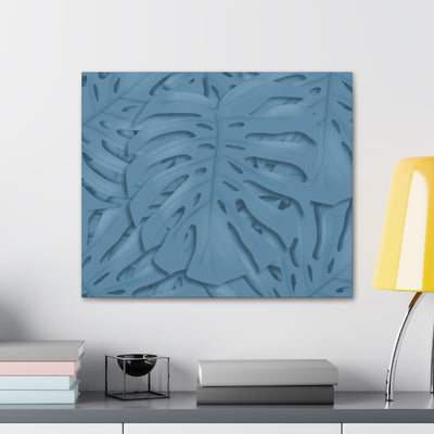 Cerulean Blue Monstera Canvas