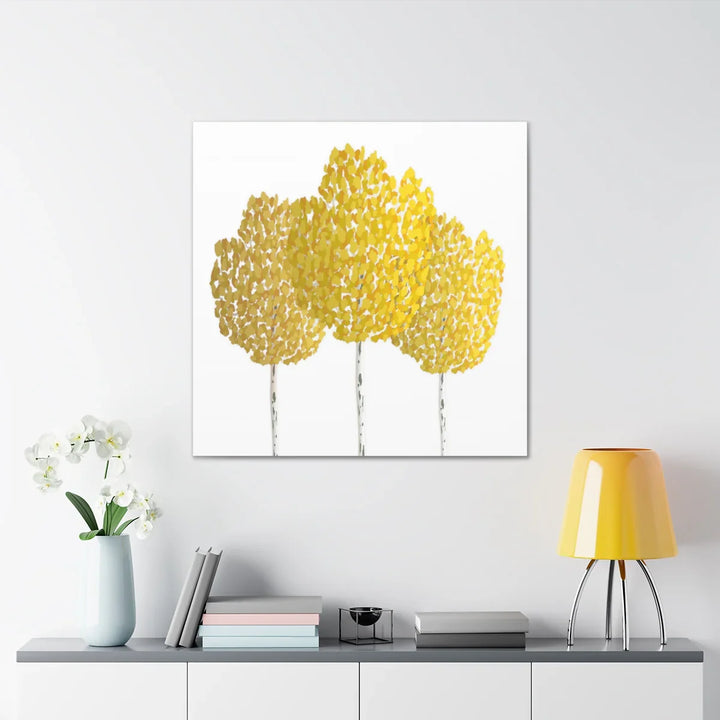 Fall Aspen Canvas - Stretched Cotton Canvas Art Print With Yellow Fall Foliage