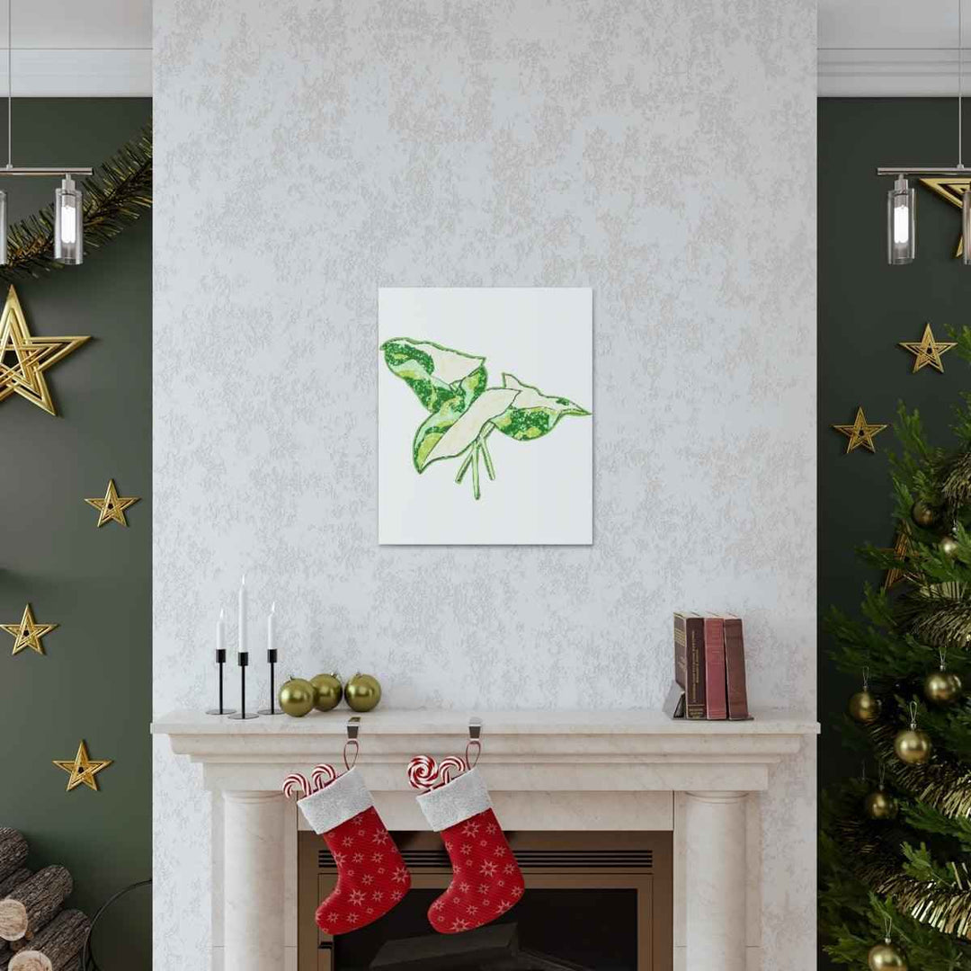 Marble Syngonium Canvas - Botanical Canvas Art Print | Durable Cotton Matte Finish