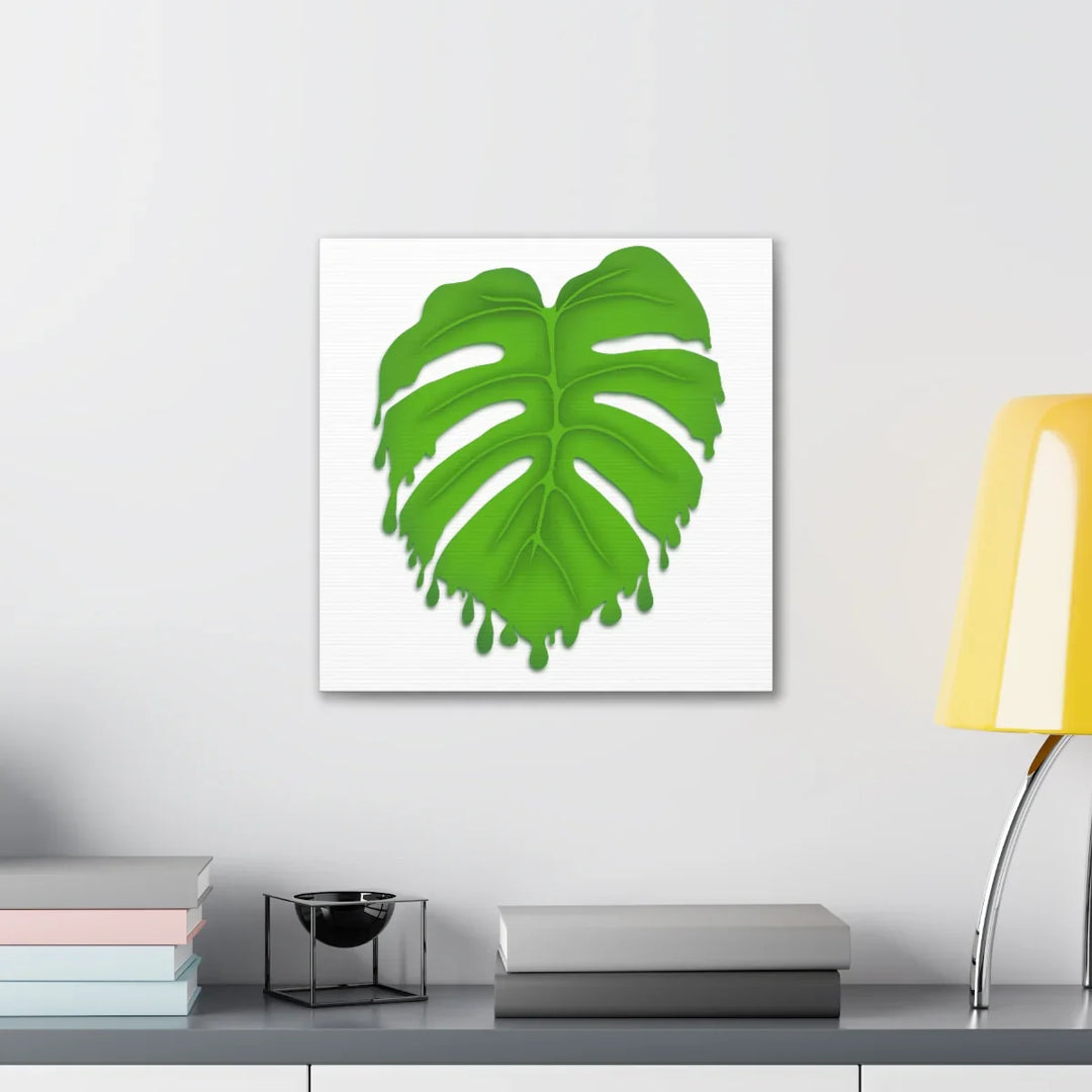 Melting Monstera Canvas | Large Botanical Canvas Art Print With Matte Finish