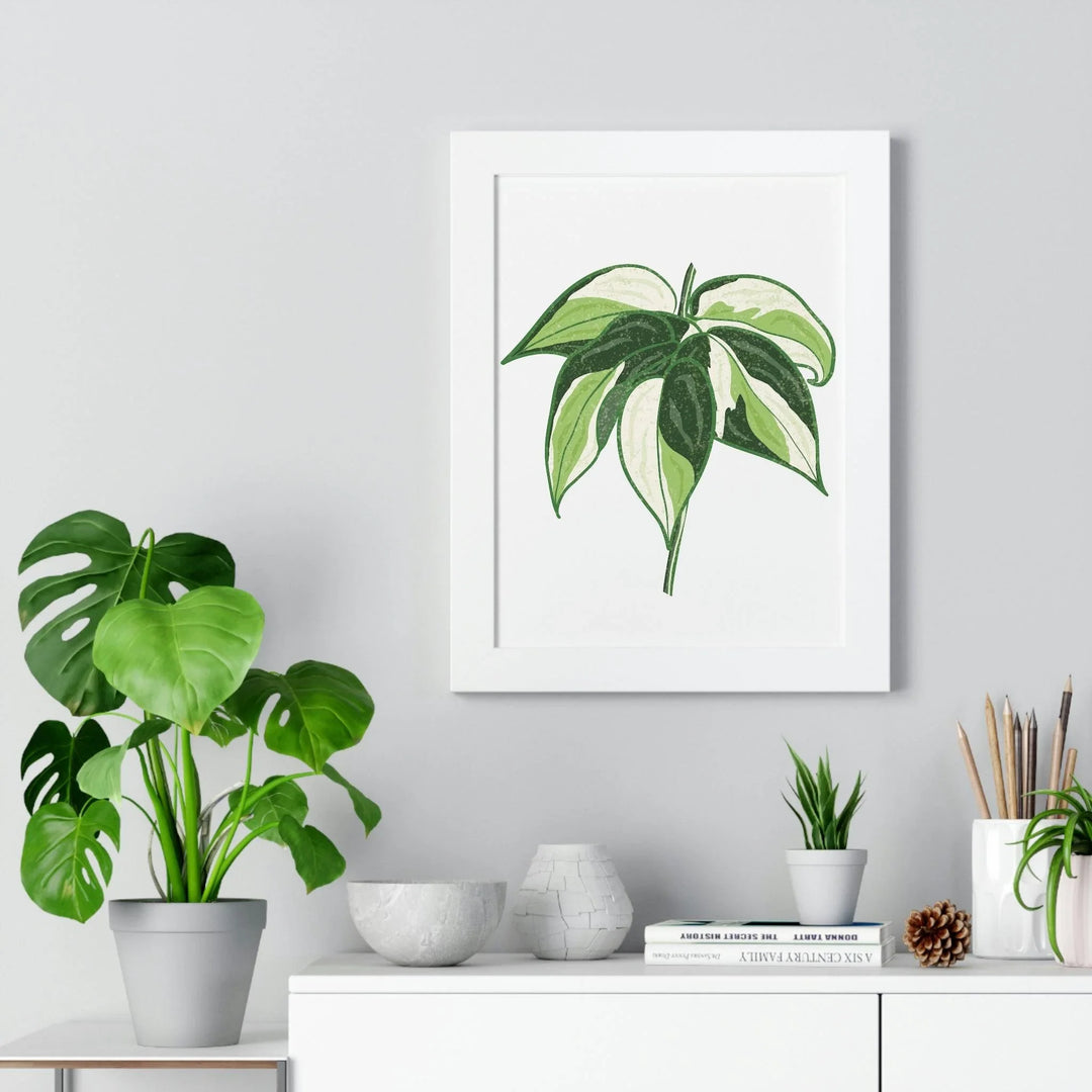 Philodendron 'Cream Splash' Framed Print, Poster, Printify, Framed, Home & Living, Indoor, Paper, Posters, Laura Christine Photography & Design, laurachristinedesign.com
