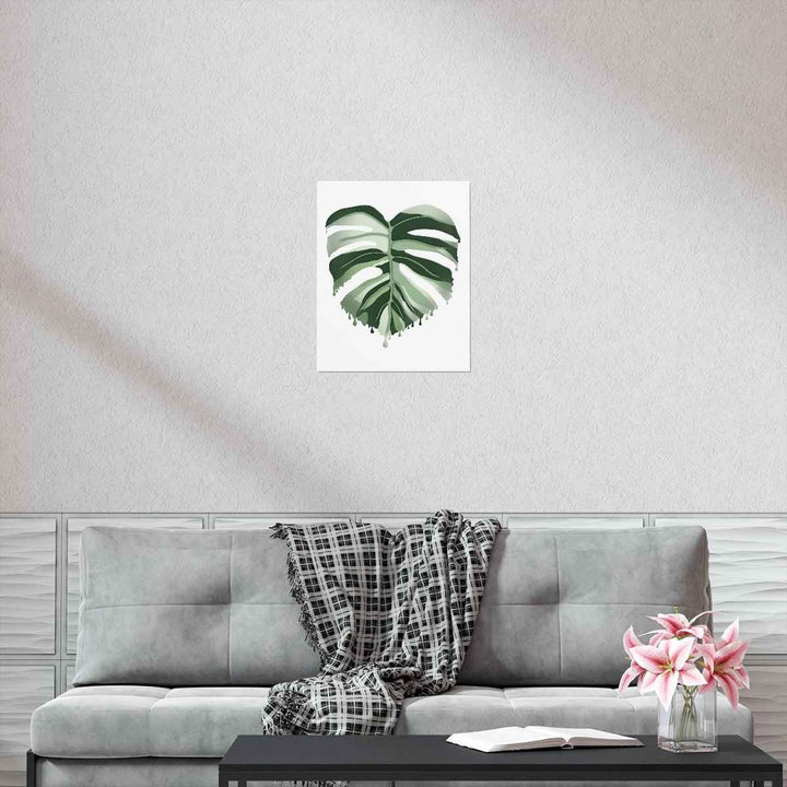 Melting Monstera Albo Print - Fine Art Poster | Botanical Wall Art on Matte Paper Unframed