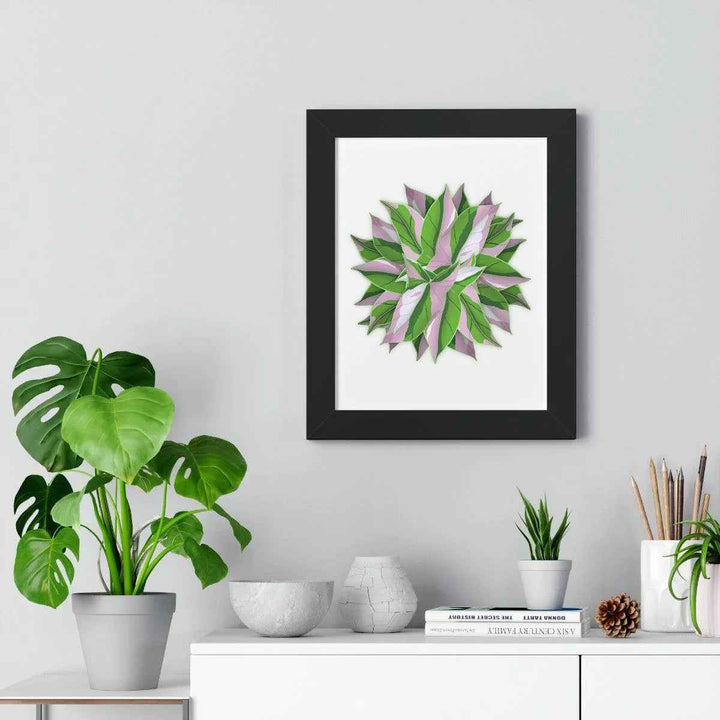 Syngonium Tricolor Print - Framed Botanical Art With Matte Finish & Acrylic Cover