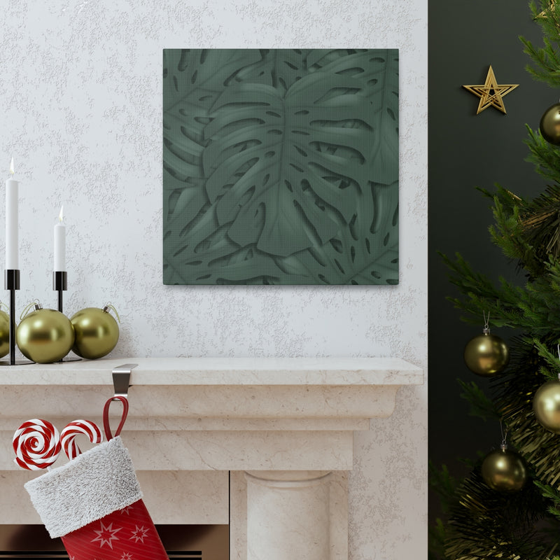 Deep Green Monstera Canvas