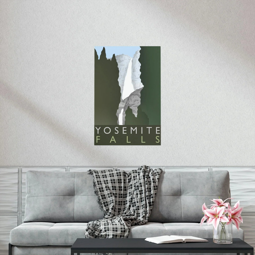 Yosemite Falls Minimalist Print, Poster, Printify, Back to School, Home & Living, Indoor, Matte, Paper, Posters, Valentine's Day promotion, Laura Christine Photography & Design, laurachristinedesign.com