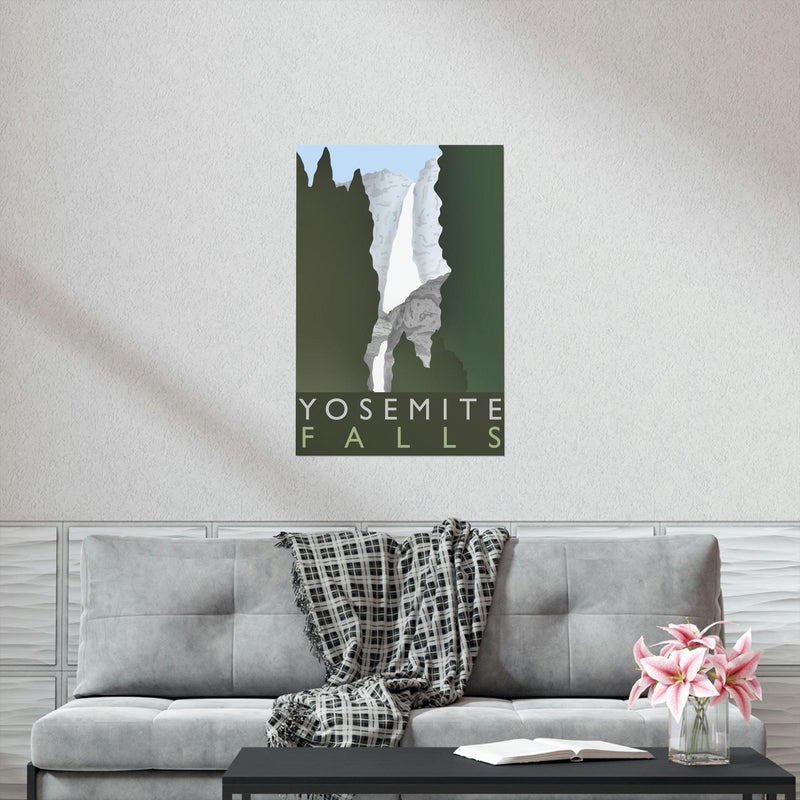 Yosemite Falls Minimalist Print, Poster, Printify, Back to School, Home & Living, Indoor, Matte, Paper, Posters, Valentine&