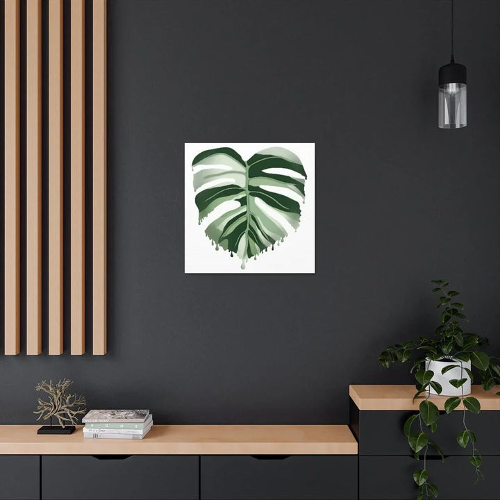 Melting Monstera Albo Canvas | Large Botanical Canvas Art Print With Matte Finish - Laura Christine Photography & Design