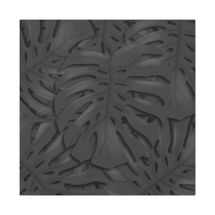 Monstera Canvas Art – Charcoal Leaf Canvas Art Print | Durable Matte Cotton Wall Decor