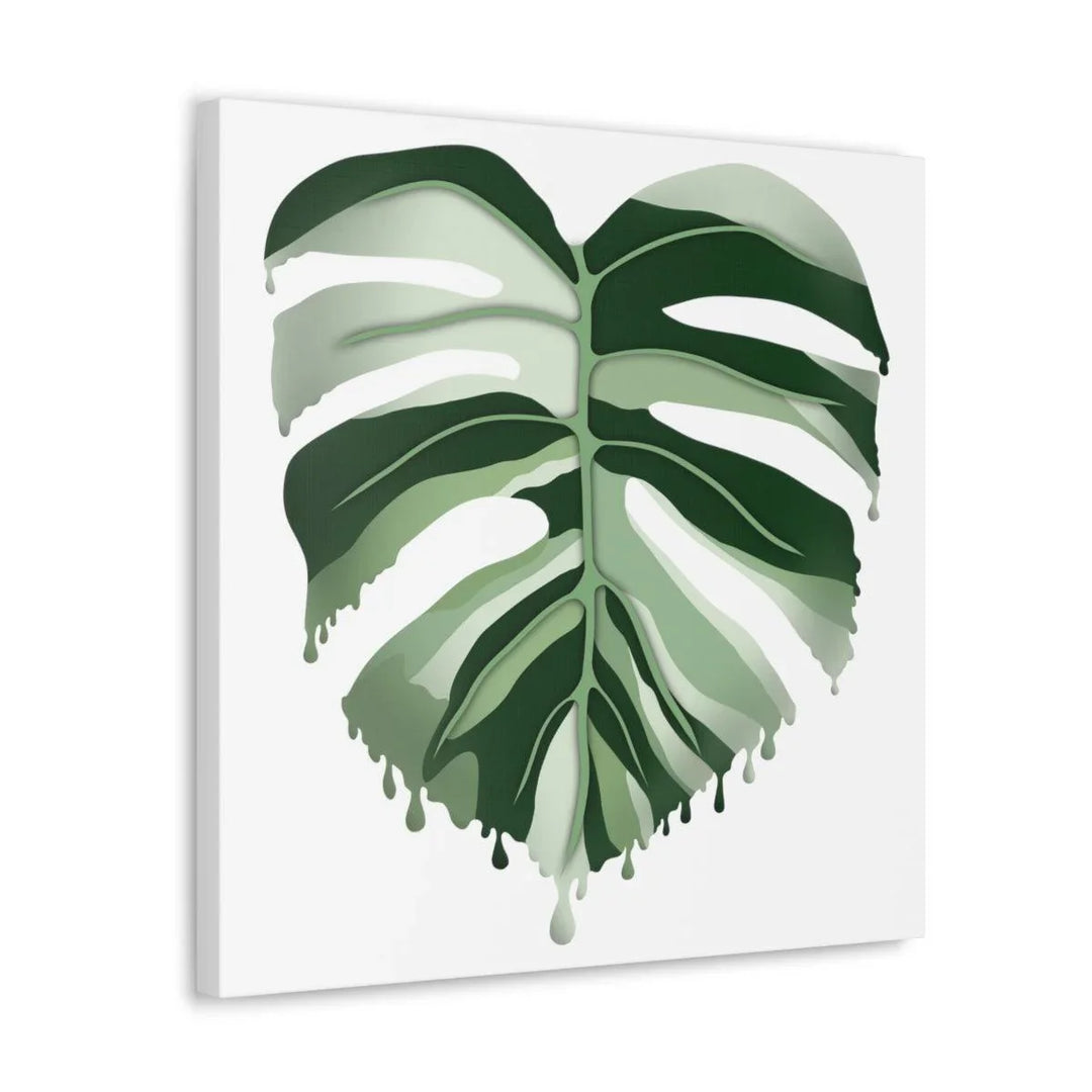 Melting Monstera Albo Canvas | Large Botanical Canvas Art Print With Matte Finish - Laura Christine Photography & Design