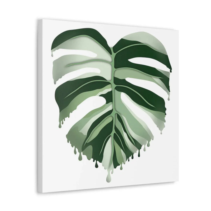 Melting Monstera Albo Canvas | Large Botanical Canvas Art Print With Matte Finish - Laura Christine Photography & Design