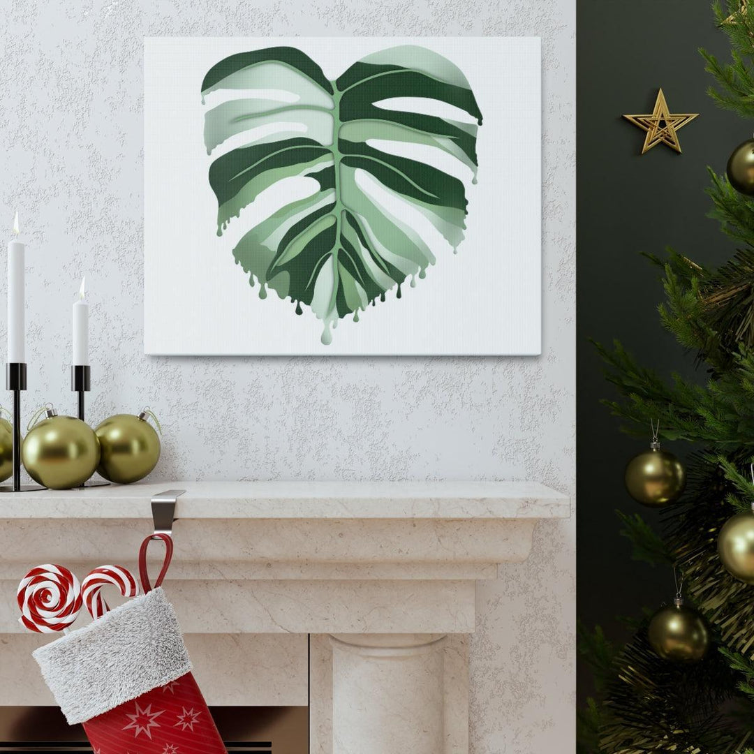 Melting Monstera Albo Canvas | Large Botanical Canvas Art Print With Matte Finish - Laura Christine Photography & Design