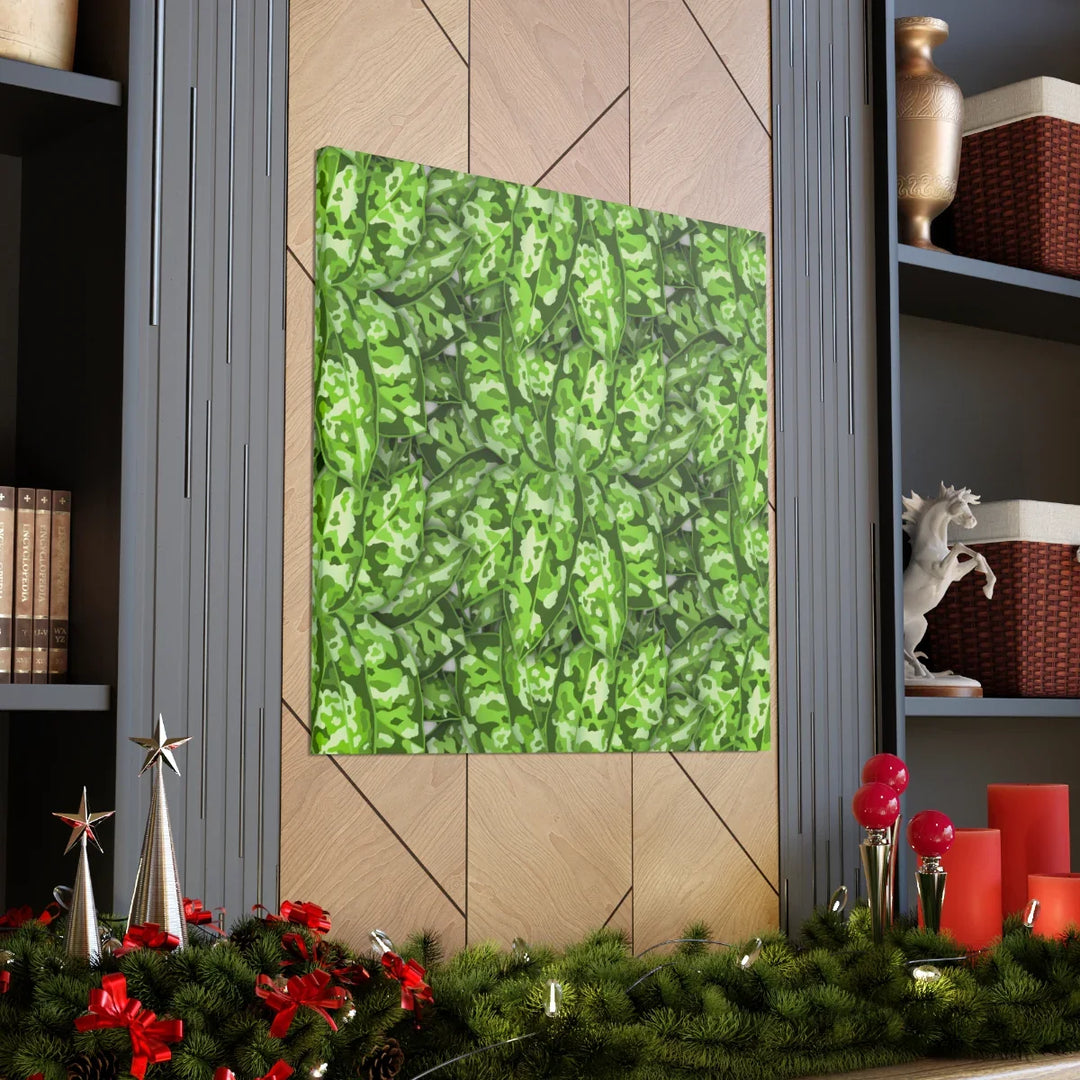 Aglaonema Pictum Canvas - Rare Camouflage Leaf Print Canvas Art Print
