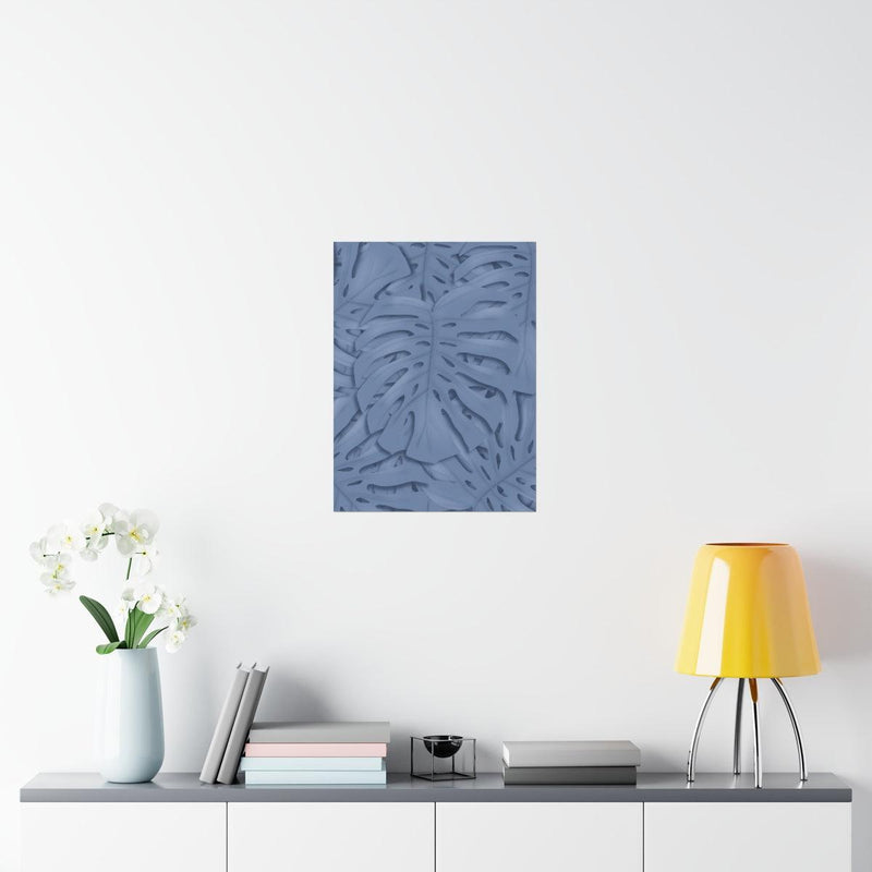 Slate Blue Monstera Print, Poster, Laura Christine Photography & Design, Back to School, Home & Living, Indoor, Matte, Paper, Posters, Valentine&