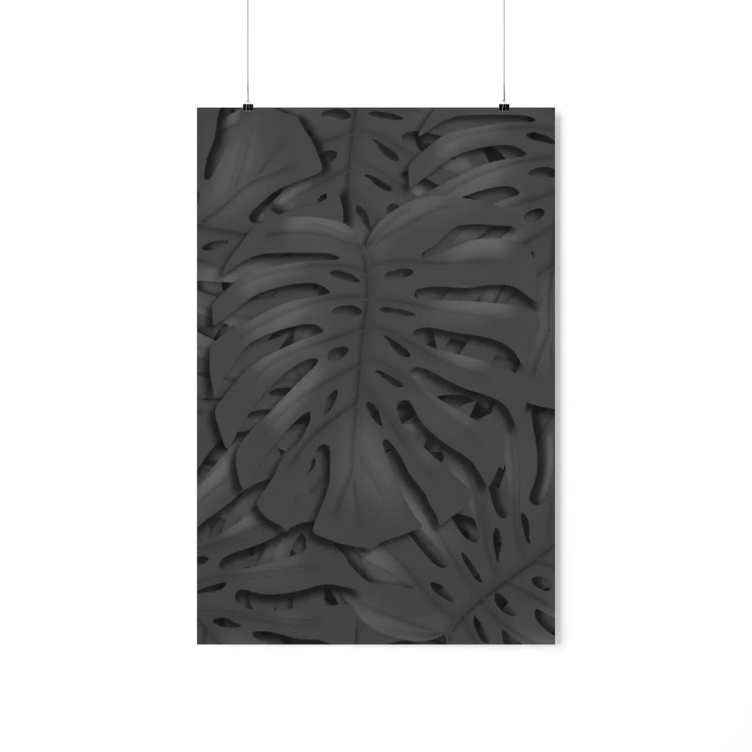 Charcoal Monstera Print, Poster, Printify, Back to School, Home & Living, Indoor, Matte, Paper, Posters, Valentine's Day promotion, Laura Christine Photography & Design, laurachristinedesign.com